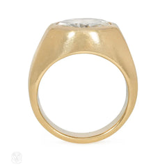 Retro Monture Cartier gold and diamond solitaire ring