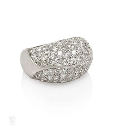 Retro pavé diamond bombé ring, Traebert, Hoffer and Mauboussin