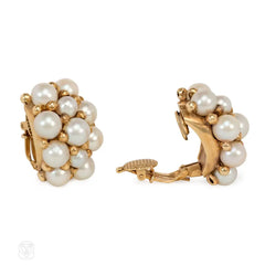 Retro pavé pearl earrings