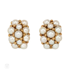 Retro pavé pearl earrings