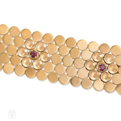 Retro rose gold and ruby bracelet