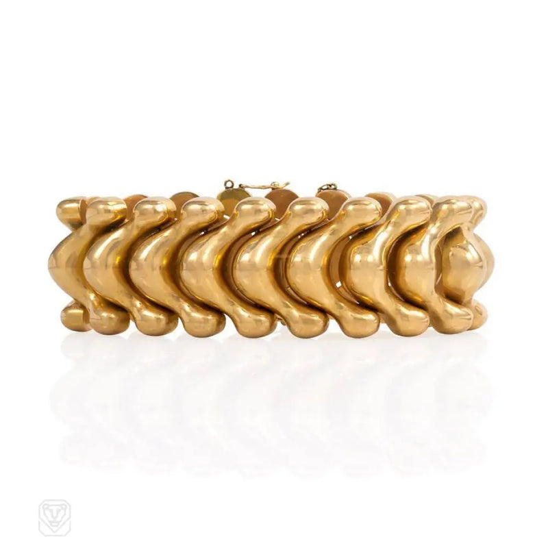 Retro Rose Gold Undulating Bracelet