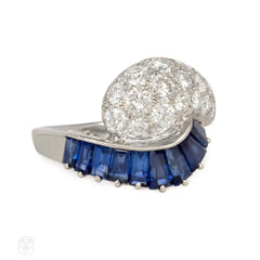 Retro sapphire and diamond ring, Oscar Heyman Bros.