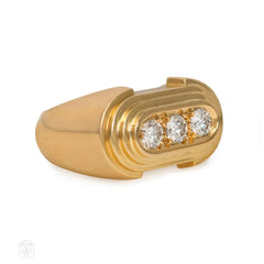 Retro style gold and diamond ring, Hermès