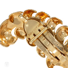 Retro Tiffany & Co. gold fern leaf earrings