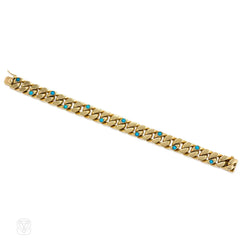 Reversible gold and turquoise bracelet