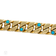 Reversible gold and turquoise bracelet