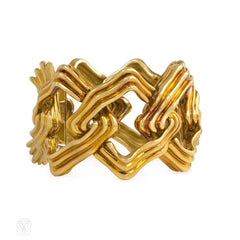 Ribbed gold link bracelet, Tiffany, Italy