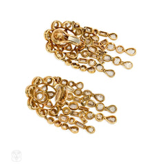 Rose-cut diamond chandelier earrings