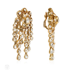 Rose-cut diamond chandelier earrings