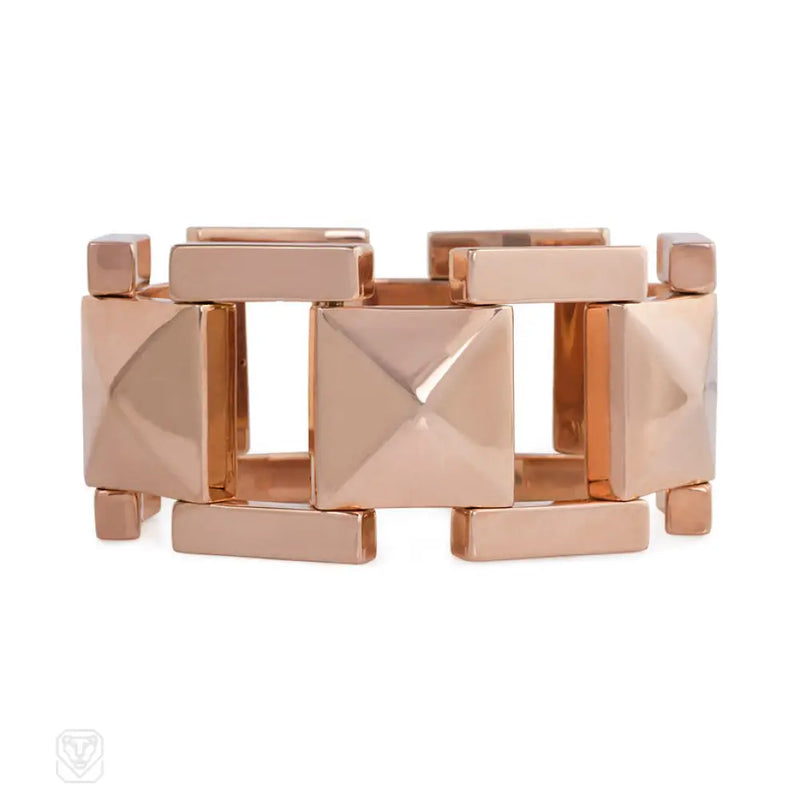 Rose Gold Plaque Link Bracelet Tiffany