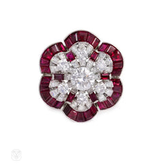 Ruby and Diamond Cocktail Ring, Oscar Heyman