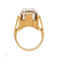 Rutilated quartz ring, Svend Otto Julius Møller, Denmark