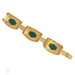 Sasportas, French Art Deco gold and aventurine quartz bracelet