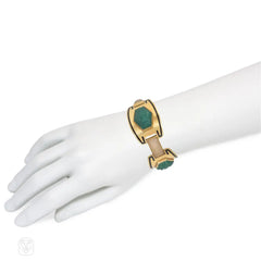 Sasportas, French Art Deco gold and aventurine quartz bracelet