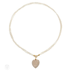Sloan And Co. pavé heart pendant necklace