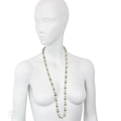 South Sea white, yellow, and blue-grey pearl necklace