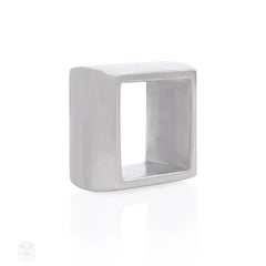 Square-shaped ring in sterling silver