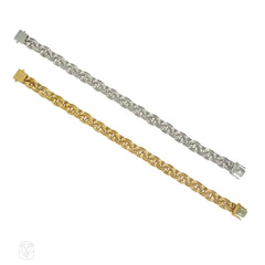 Sterlé, Paris yellow and white gold diamond-set bracelets