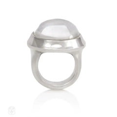 Sterling silver and rock crystal ring