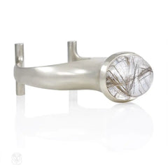 Sterling silver and rutilated quartz cuff bracelet