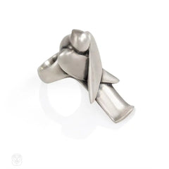 Sterling silver stylized bird ring