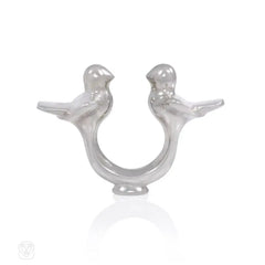 Sterling silver two-bird ring