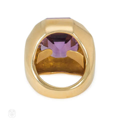 Substantial French amethyst cocktail ring