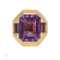 Substantial French amethyst cocktail ring