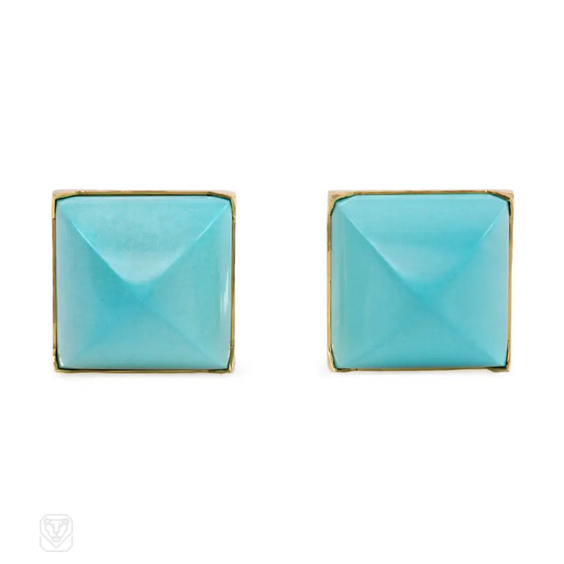 Sugarloaf Turquoise Earrings Peggy Daven