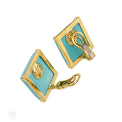 Sugarloaf turquoise earrings, Peggy Daven