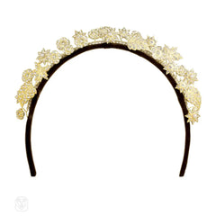 Swarovksi crystal garland headband in gilt bronze