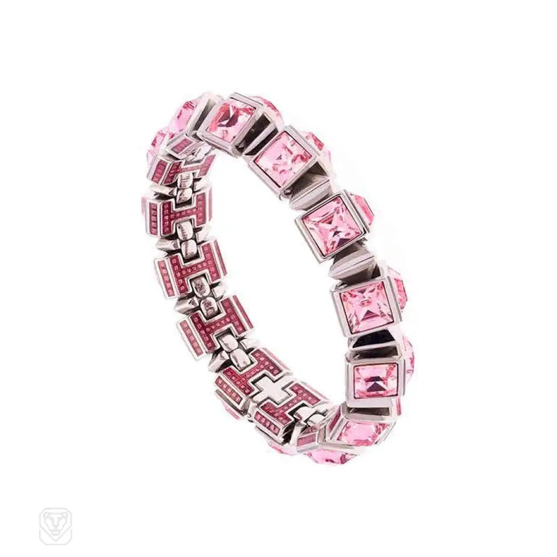 Swarovski Pink Square Cut Crystal Bracelet