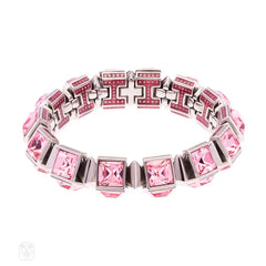Swarovski pink square cut crystal bracelet
