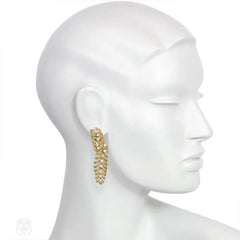 Textured gold and diamond earrings, Boucheron