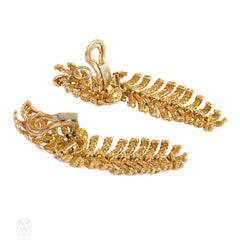 Textured gold and diamond earrings, Boucheron