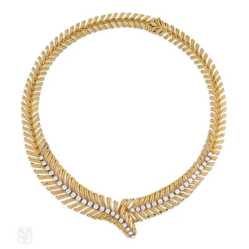 Textured Gold And Diamond Necklace Boucheron
