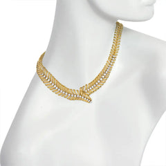 Textured gold and diamond necklace, Boucheron