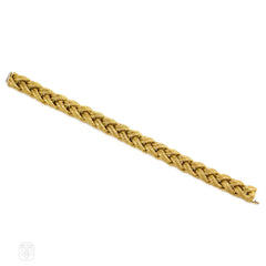 Textured woven gold bracelet, France