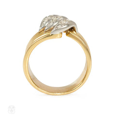 Three-row gold and diamond ring, Cartier