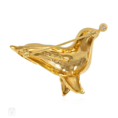 Tiffany and Co. gold and diamond seal brooch