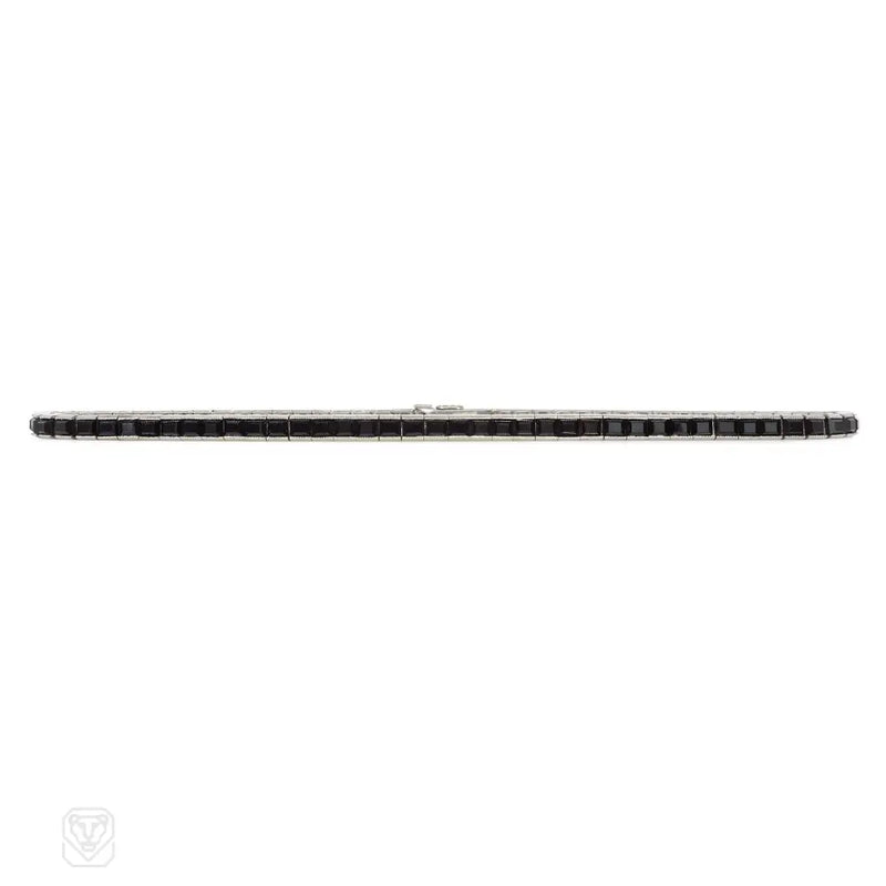 Tiffany Art Deco onyx line bracelet