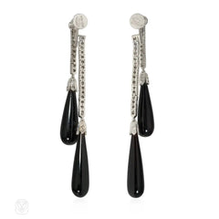 Tiffany & Co. Art Deco onyx and diamond earrings