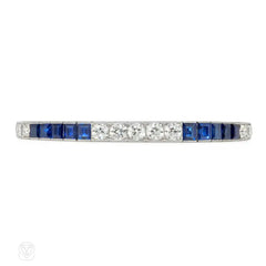 Tiffany & Co. Art Deco sapphire and diamond line bracelet