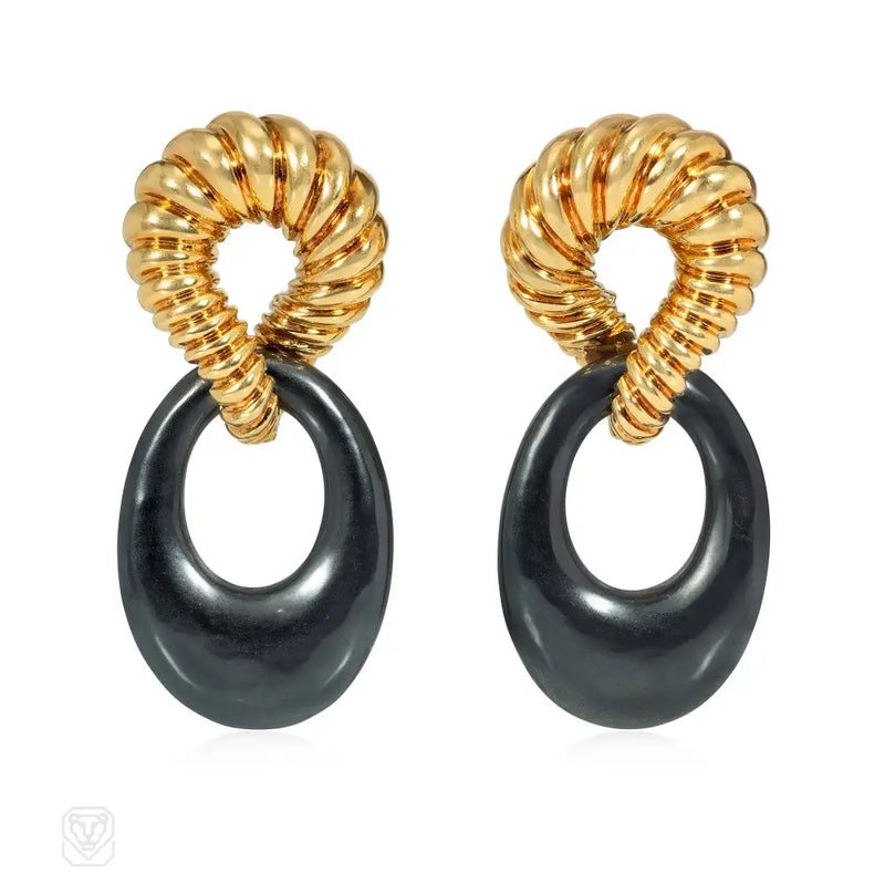Tiffany & Co. day-to-night hematite hoop earrings