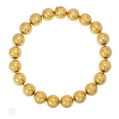 Tiffany & Co. estate gold bead necklace.