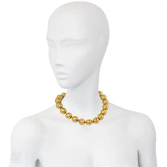 Tiffany & Co. estate gold bead necklace.