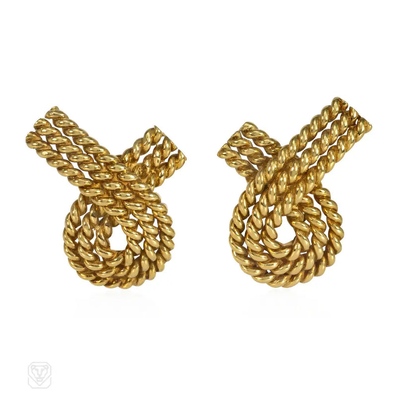 Tiffany & Co. Estate Knot Earrings In 18K Gold