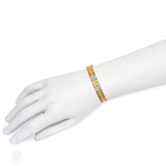 Tiffany & Co., France diamond and gold dress watch with case by Uti