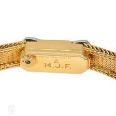 Tiffany & Co., France diamond and gold dress watch with case by Uti